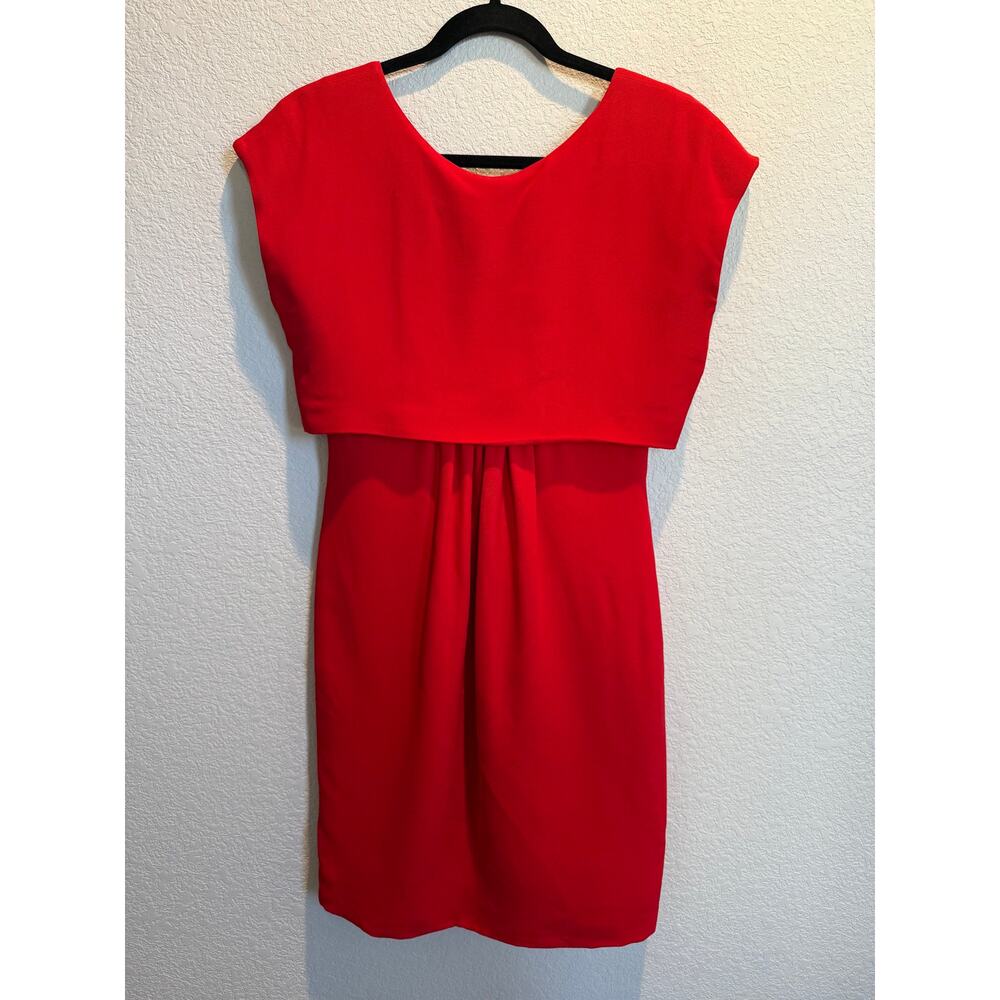 Vintage 1980s Oscar de la Renta Red Cocktail Dress‎ Size 6